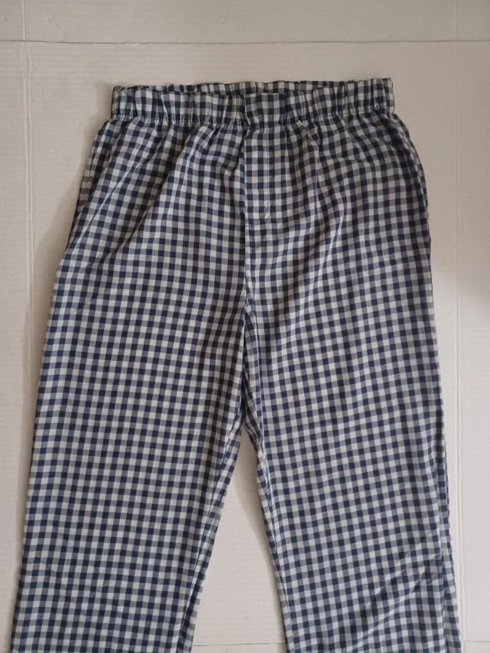 GAP KIDS SLEEP PLAID TWO PIECE PAJAMA SET BLUE WHITE BOYS SIZE 12